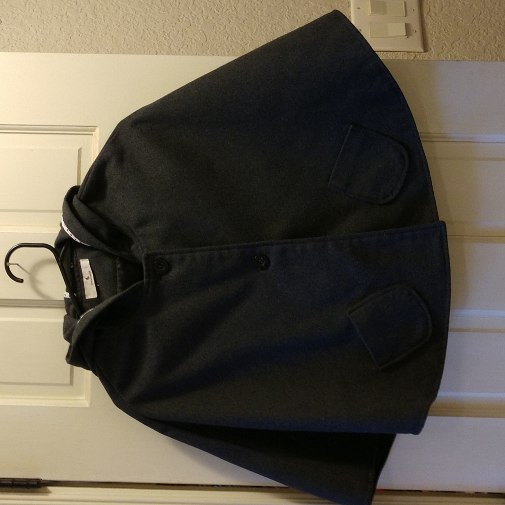 Hooded polyester shawl jacket